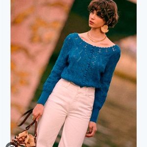 Sezane Anika Crochet Sweater - M